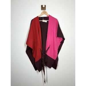 Lane Bryant Color Block Tie Waist Poncho Sweater Size 22/28